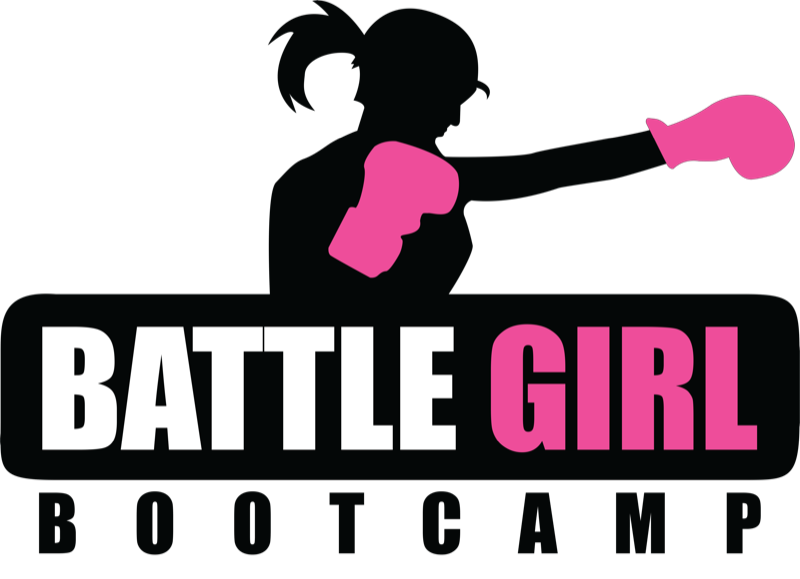 Battle Girl Bootcamp logo — a boxer mid-jab in pink gloves above the programme name