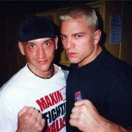 A young Adam Jones with his trainer and manager Shawn Tompkins, whose 2011 funeral led directly to Rumble opening its doors in January 2012.