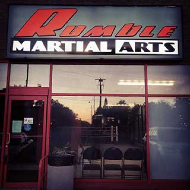 The Rumble Martial Arts storefront at 417 The Queensway South, Unit 102, Keswick.