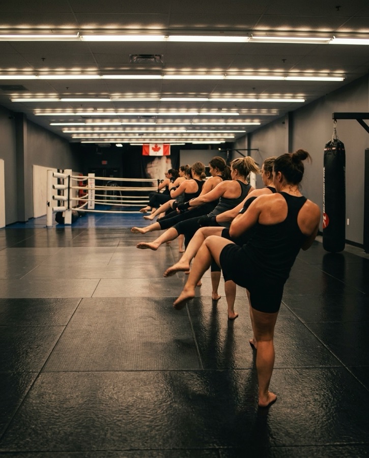 A real photo of the Battle Girl Bootcamp class at Rumble Martial Arts.